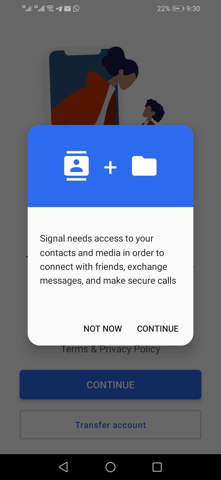 Signal fiók átvitele új Android-eszközre