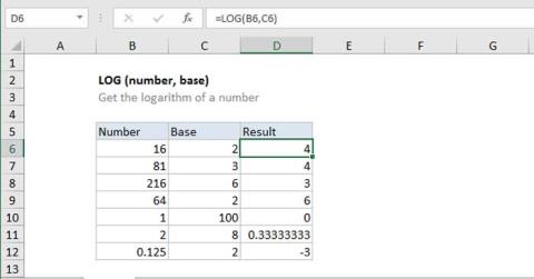 Funkcia LOG v Exceli