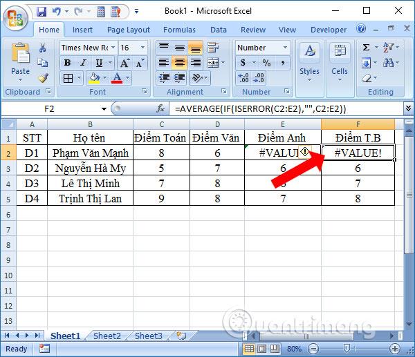 Az AVERAGE függvény használata Excelben