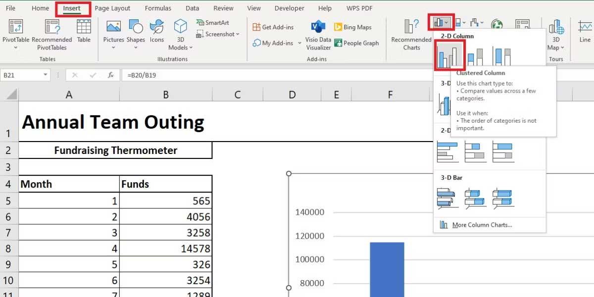 Ako vytvoriť šablónu teplomera v programe Excel