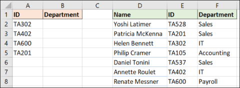 Az XLOOKUP függvény használata Excelben