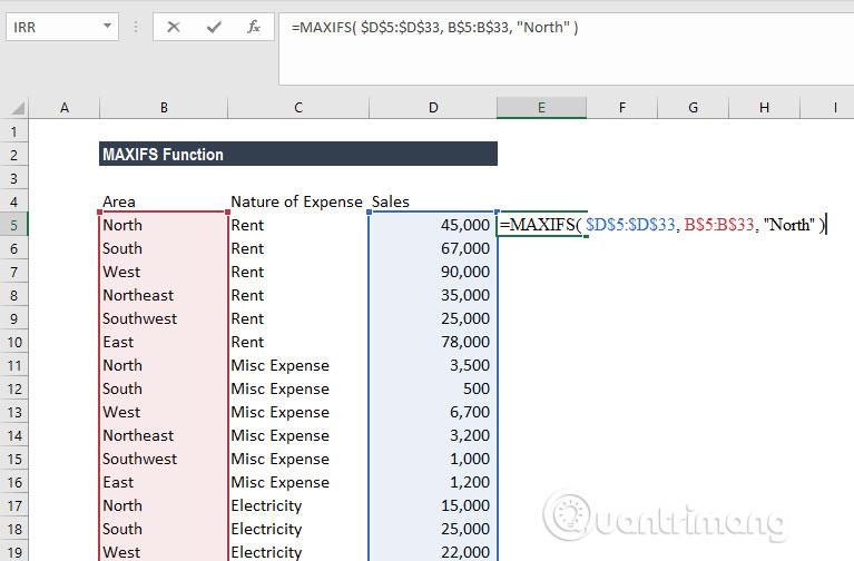A MAXIFS függvény használata az Excel 2016-ban