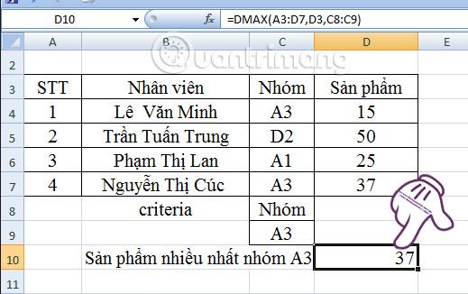 Útmutató a Dmax függvény használatához az Excelben