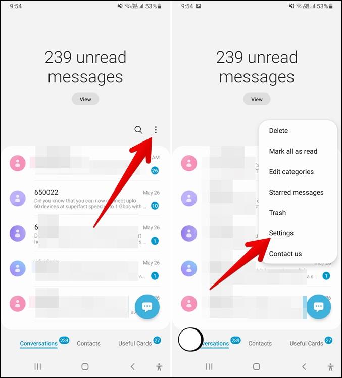Com canviar el to del missatge al telèfon Samsung Galaxy