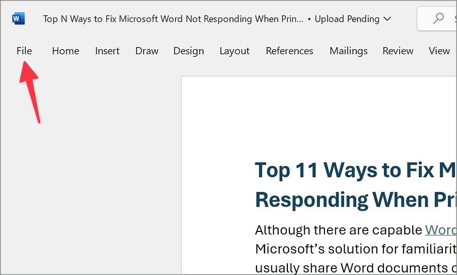 11 Oprav, kedy Microsoft Word neodpovedá pri tlači