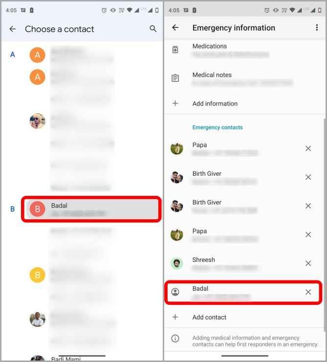 Sürgősségi kapcsolat hozzáadása és elérése az Android zárolási képernyőjén